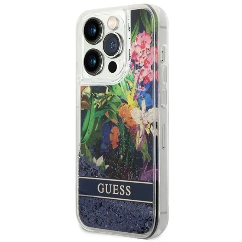 guess-liquid-glitter-flower-etui-iphone-14-pro-max-niebieski-stan-nowy