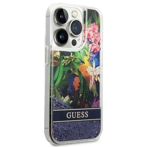 guess-liquid-glitter-flower-etui-iphone-14-pro-max-niebieski-kolor-niebieski
