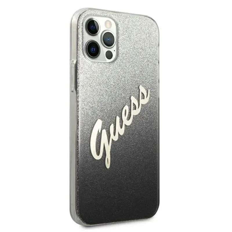 guess-glitter-gradient-script-etui-iphone-12-iphone-12-pro-czarny