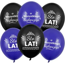 balony-urodzinowe-sto-lat-granatowe-mix-30cm-50-szt