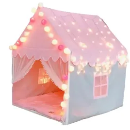 namiot-domek-z-podloga-do-domu-pokoju-ogrodu-dla-dzieci-lampki-led-rozowy