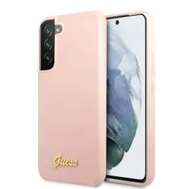guess-silicone-script-metal-logo-etui-samsung-galaxy-s22-rozowy