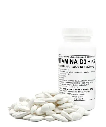 Podkowa Witamina D3 5000 IU + K2 200 mcg 120 tabletek