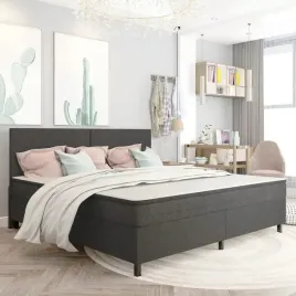 vidaxl-lozko-z-materacem-sprezynowym-ciemnoszare-tkanina-200x200-cm