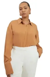 karen-millen-plus-size-koszula-z-kolnierzykiem-brazowa-46-b1f
