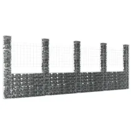 vidaxl-ogrodzenie-gabionowe-z-5-slupkami-zelazo-500x20x200-cm