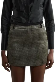 karen-millen-tall-zloto-czarna-mini-spodnica-wzor-geometryczny-40-b1f