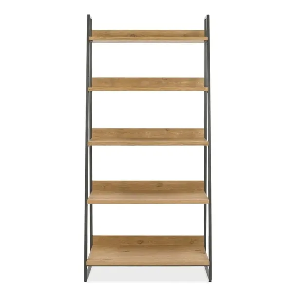 regal-livin-hill-indus-90x190-cm-wysoki-drewno-debowe-metal-na-ksiazki-stan-nowy