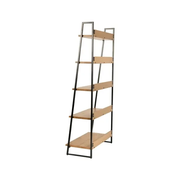 regal-livin-hill-indus-90x190-cm-wysoki-drewno-debowe-metal-na-ksiazki-glebokosc-mebla-40-cm