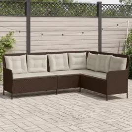 vidaxl-narozna-sofa-ogrodowa-z-poduszkami-brazowa-polirattan