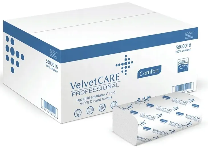 Ręczniki składane ZZ celulozowe VELVET Professional, 2-warstwowe, 3000 list