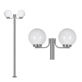 lampa-ogrodowa-ana-220cm-dwuramienna-biale-klosze-chromowana-kaja-lighting