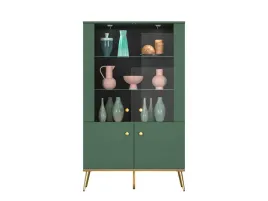 witryna-zielona-forest-152-x-92-x-40-ml-meble-butelkowa-zielen-zloto-loft