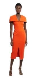 karen-millen-pomaranczowa-prosta-sukienka-midi-na-zamek-36-b1f