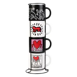keith-haring-zestaw-kubkow-ceramicznych-ze-stojakiem-300-ml-4-szt