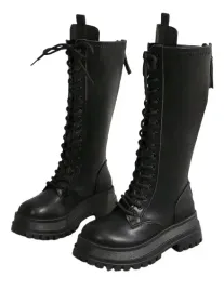 shein-kozaki-oficerki-damskie-czarne-na-zamek-i-sznurowane-40-1ej