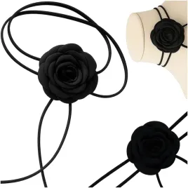 naszyjnik-ozdobny-kwiat-na-szyje-roza-elegancki-czarny