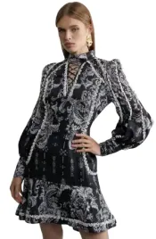karen-millen-dla-niskich-sukienka-damska-czarna-z-wzorem-36-b1f