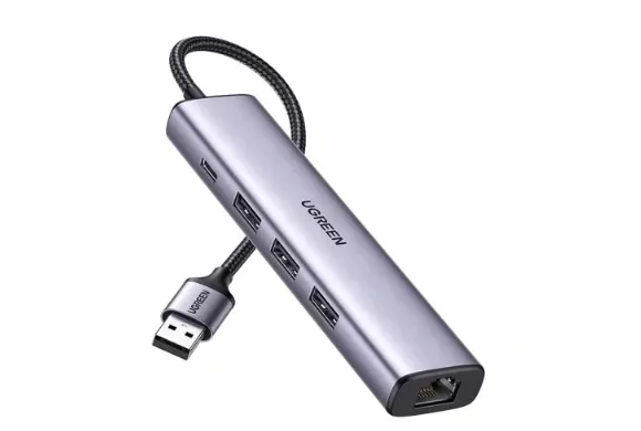 adapter-ugreen-hub-3-x-usb-ethernet-szary-stan-nowy