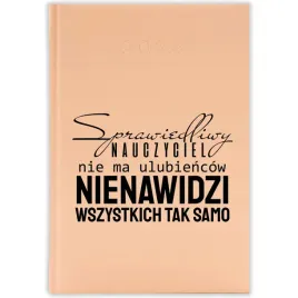 kalendarz-ksiazkowy-a5-2026-brzoskwiniowy-nauczycielski-nie-ma-ulubiencow