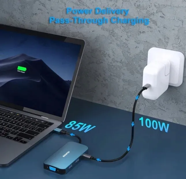 benfei-hub-adapter-usb-c-8-w-1-niebieski-stan-powystawowy