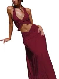 shein-bordowy-komplet-damski-top-z-wiazaniem-i-spodnica-xs-1-e