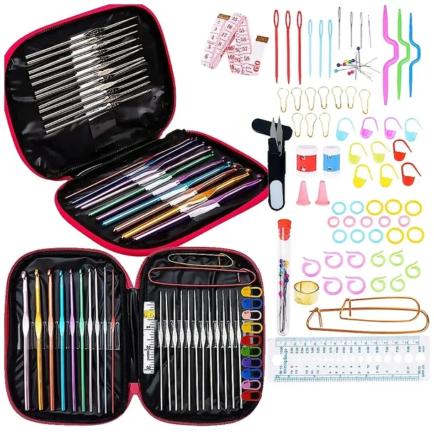ZESTAW SZYDEŁEK DO SZYDEŁKOWANIA 0,5-6,5 SZYDEŁKO SZYDEŁKA ETUI 127EL DIY