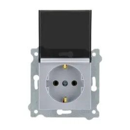 exen-gniazdo-pojedyncze-schuko-z-uziemieniem-srebrne-klamka-dymna-239-10e