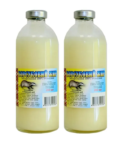 Smalec sadło borsuka 100% oczyszczony 2 x 250 ml
