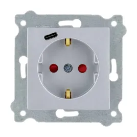 exen-gniazdo-pojedyncze-z-u-schuko-2p-e-usb-typ-c-srebrne-274-10e