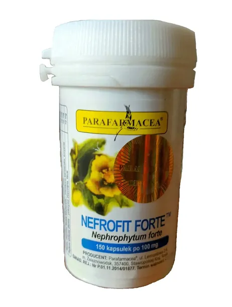 Nefrofit Forte Parafarmacea 150 kaps po 100 mg układ moczowy .