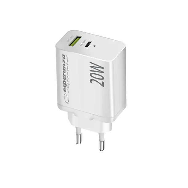 esperanza-ladowarka-siec-20w-usb-c-usb-a-ezc105w-kolor-bialy