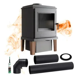 piec-wolnostojacy-zeliwny-koza-k11-z-nogami-z-drewna-zestaw-rur-do-montazu