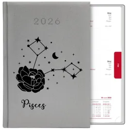 kalendarz-ksiazkowy-srebrny-a5-2026-prezent-dla-zodiakary-picsces-ryby-wz