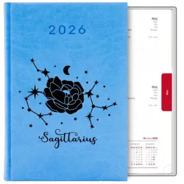 kalendarz-blekitny-a5-2026-prezent-dla-zodiakary-sagittarius-strzelec-wzory