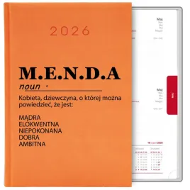 kalendarz-pomarancz-a5-2026-prezent-m-e-n-d-a-akronim-zabawny-smieszny-wz
