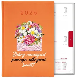 kalendarz-pomarancz-a5-2026-prezent-dzien-nauczyciela-dobry-nauczyciel-wz