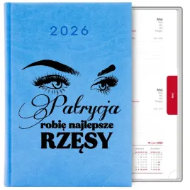 kalendarz-blekitny-a5-2026-prezent-dla-stylistki-rzes-personalizowany-wzory