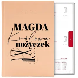 kalendarz-ksiazkowy-a5-2026-prezent-dla-fryzjerki-krolowa-nozyczek-imie-wz