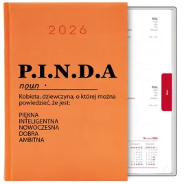 kalendarz-pomarancz-a5-2026-prezent-p-i-n-d-a-akronim-zabawny-smieszny-wz