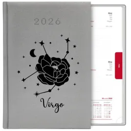 kalendarz-ksiazkowy-srebrny-a5-2026-prezent-dla-zodiakary-virgo-panna-wzory