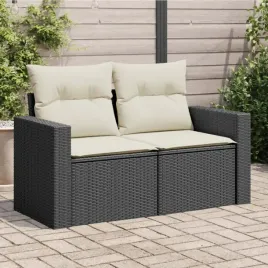 vidaxl-sofa-ogrodowa-z-poduszkami-2-osobowa-czarna-polirattan