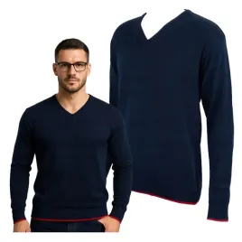 klasyczny-sweter-meski-granatowy-w-serek-vneck-bawelna-akryl-czerwony-2xl
