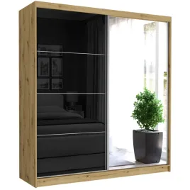 szafa-przesuwna-tivaro-iii-203-cm-z-lustrem-i-czarny-polpolysk
