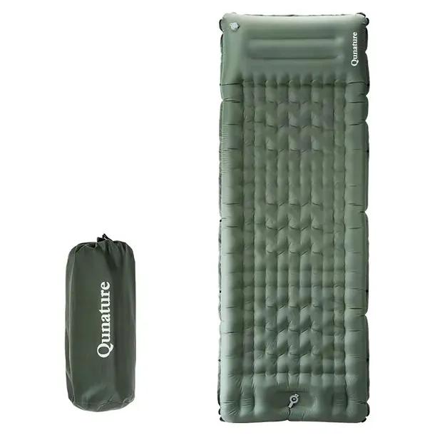 Materac turystyczny samopompujący 197x71cm 1,1kg QUNATURE 60001401 GREEN