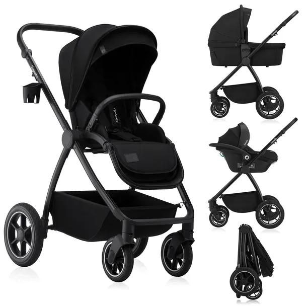 Wózek wielofunkcyjny 3w1 spacerówka + gondola XL fotelik ADAC LIONELO MERIL