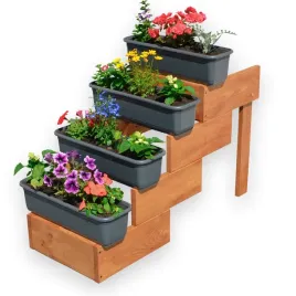 2-x-stojak-na-kwiaty-kwietnik-stojacy-drewniany-sosnowy-drabinka-4-regaly