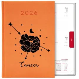 kalendarz-pomaranczowy-a5-2026-prezent-dla-zodiakary-cancer-rak-mix-wzory