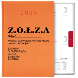 kalendarz-pomarancz-a5-2026-prezent-z-o-l-z-a-akronim-zabawny-smieszny-wz