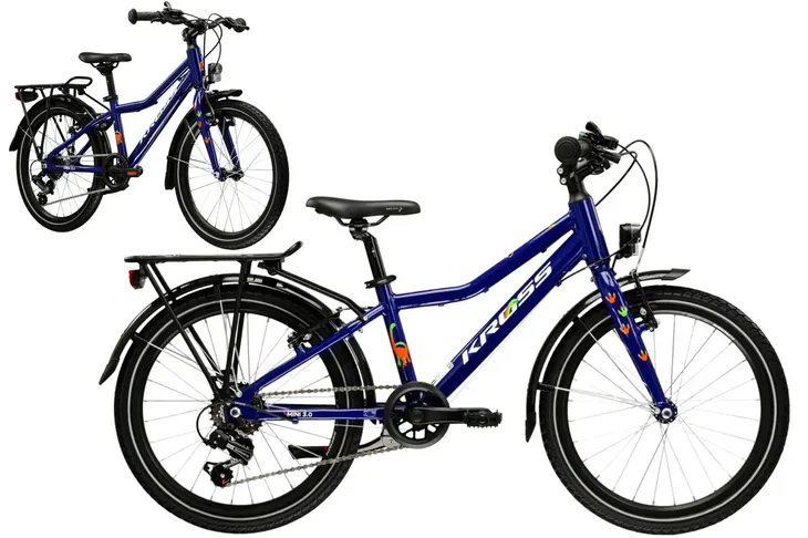 Rower dziecięcy 20" KROSS LEVEL MINI 3.0 EQ granatowy biały R25